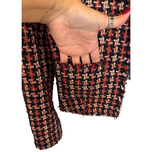 L'Agence Adette Black Orange Tweed Blazer - Size M - Picture 7 of 8